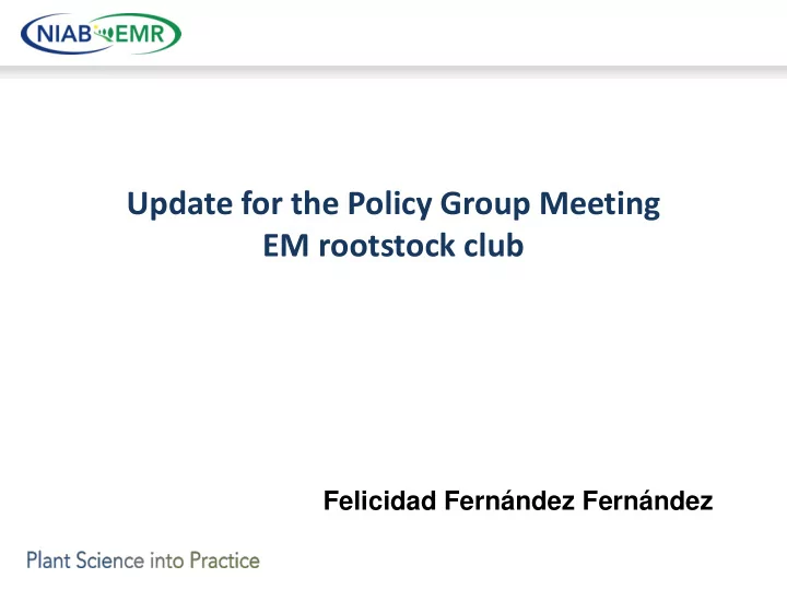 update for the policy group meeting em rootstock club
