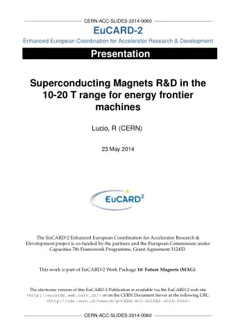 EuCARD-2  Enhanced European Coordination for Accelerator Research &amp; Development  Presentation