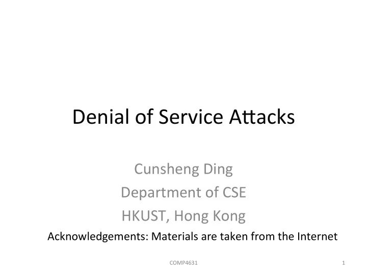 denial of service a acks