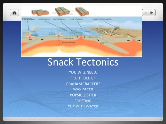 Snack Tectonics  YOU WILL NEED:  FRUIT ROLL UP  GRAHAM CRACKERS  WAX PAPER  POPSICLE STICK