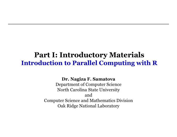 part i introductory materials