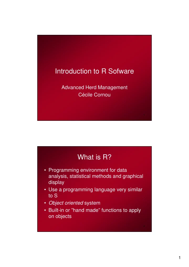 introduction to r sofware