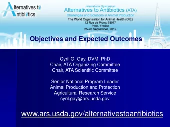 Chair, ATA Organizing Committee  Chair, ATA Scientific Committee  Senior National Program Leader