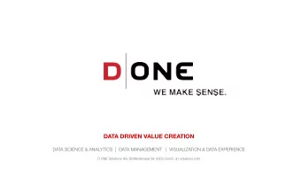 DATA DRIVEN VALUE CREATION  DATA SCIENCE &amp; ANALYTICS  |  DATA MANAGEMENT   |  VISUALIZATION