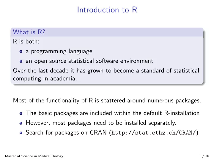 introduction to r