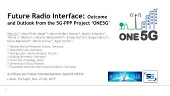 Outline  ONE5G project summary  ONE5G key scenarios and technology development  ONE5G key