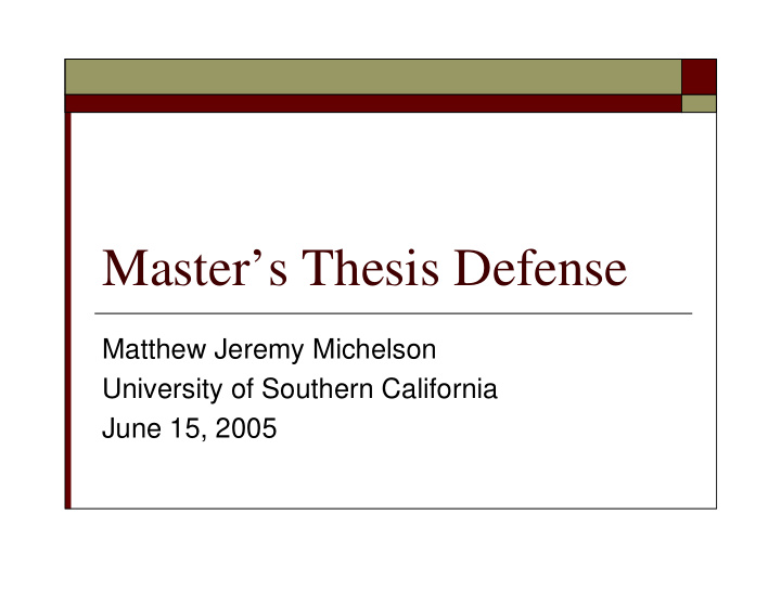 master s thesis defense
