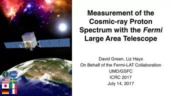 Measurement of the  Cosmic-ray Proton Spectrum with the Fermi  Large Area Telescope  David Green,