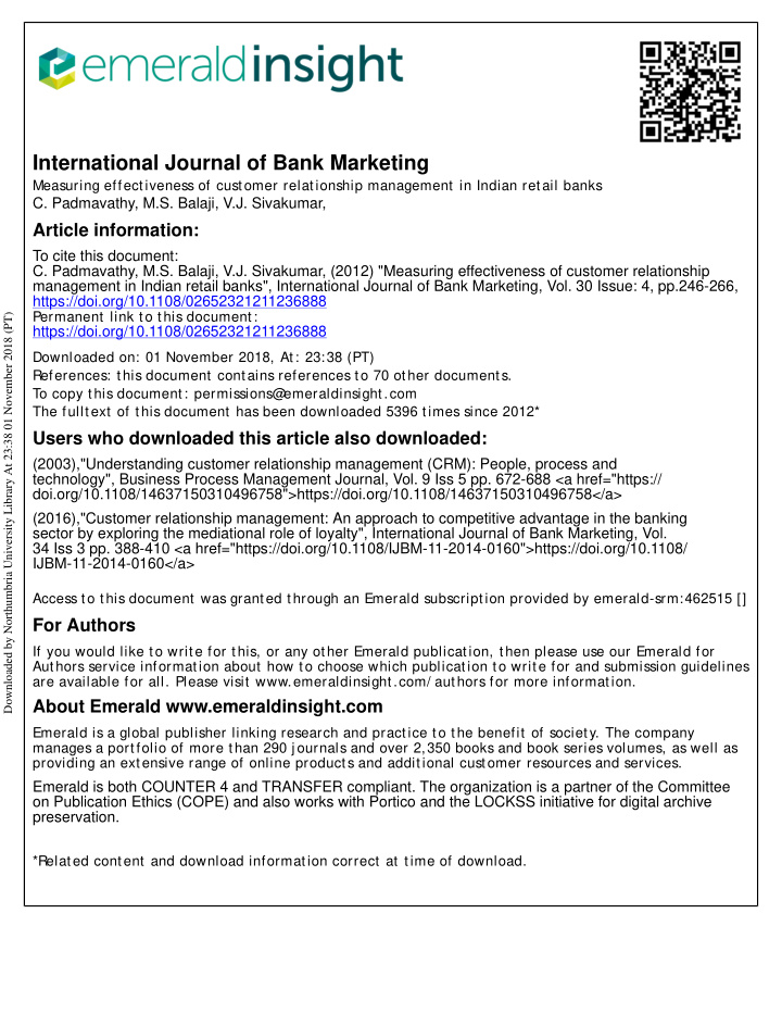 international journal of bank marketing