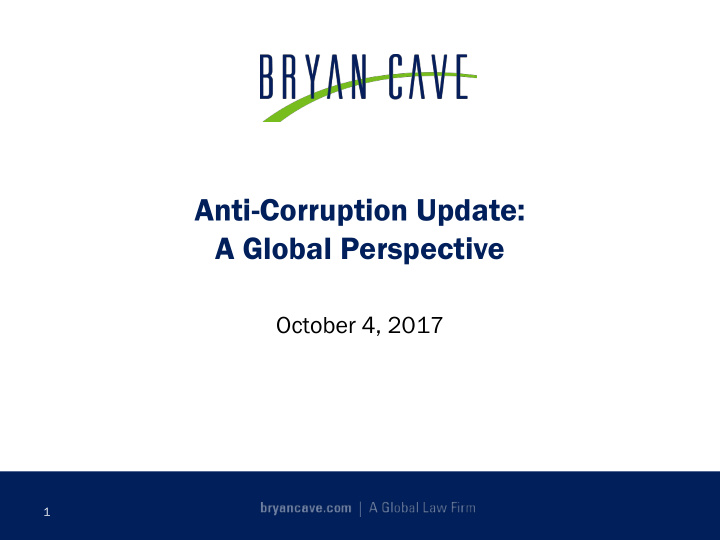 anti corruption update a global perspective