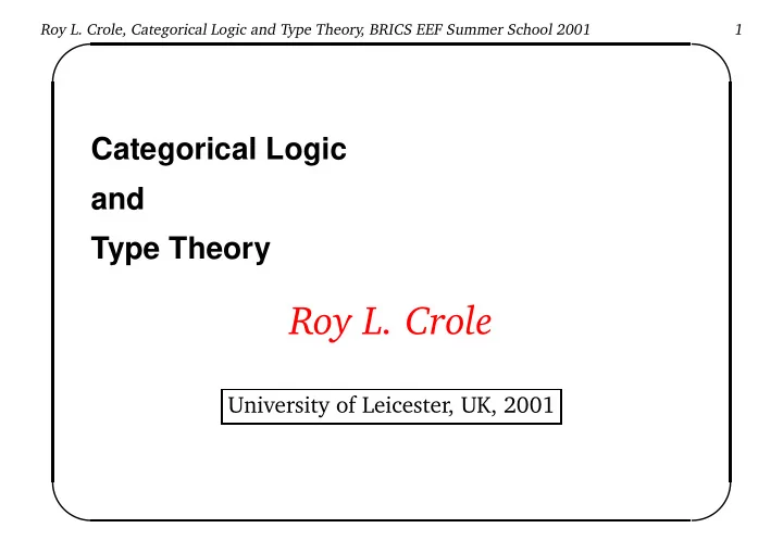 roy l crole