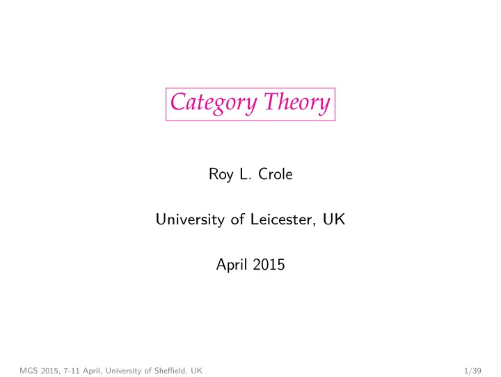 category theory