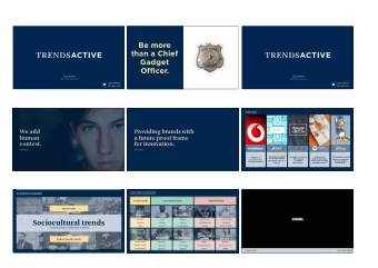 Sociocultural trends  Changing needs and behavior of people.  Product &amp; market trends  LACK OF