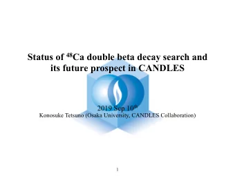 Status of 48 Ca double beta decay search and  its future prospect in CANDLES 2019 Sep 10 th