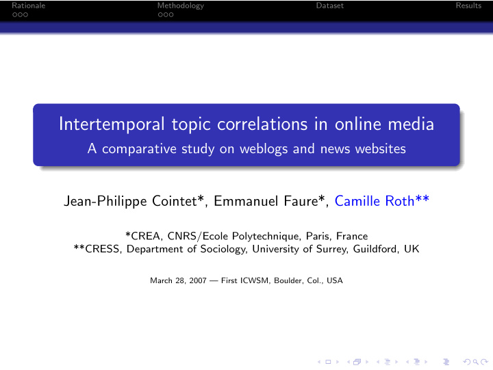 intertemporal topic correlations in online media