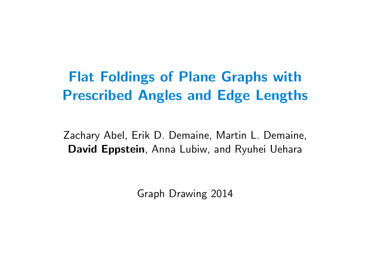 flat foldings of plane graphs with prescribed angles and