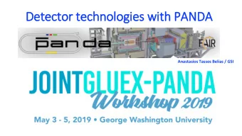 Detector technologies with PANDA  Anastasios Tassos Belias / GSI  Detector technologies with PANDA
