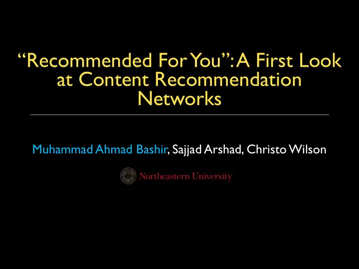 recommended for you a first look at content