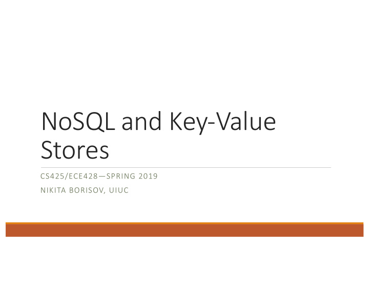 nosql and key value stores