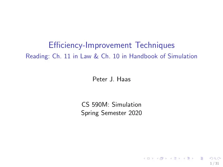e ffi ciency improvement techniques