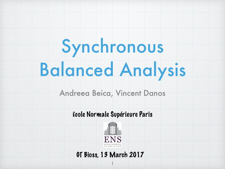 synchronous balanced analysis