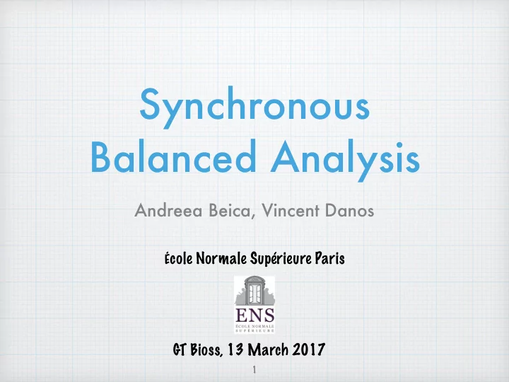 synchronous balanced analysis