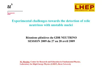 Experimental challenges towards the detection of relic neutrinos with unstable nuclei  Runions