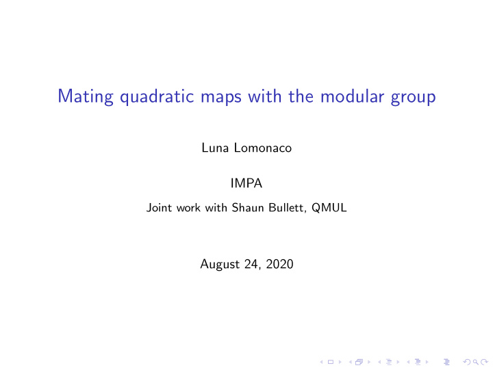 mating quadratic maps with the modular group