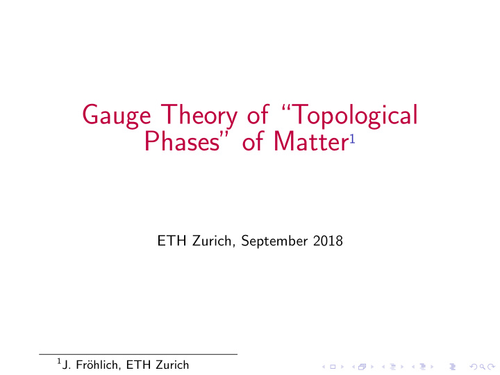gauge theory of topological
