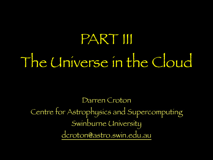 part iii the universe in the cloud