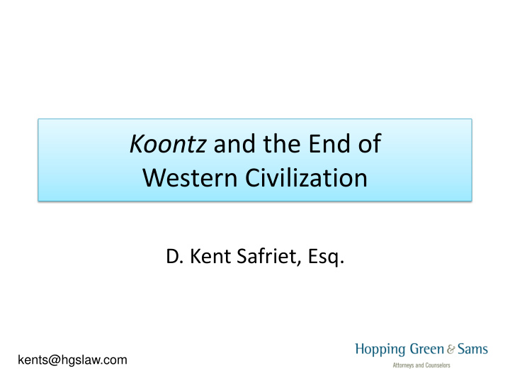 koontz and the end of western civilization d kent safriet