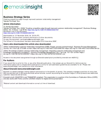 Business Strategy Series  Creating competitive edge through improved customer relationship