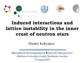 Induced interactions and  lattice instability in the inner  crust of neutron stars  Dmitry Kobyakov