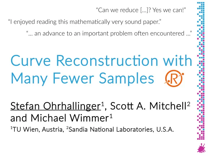 curve reconstructj tjon with many fe fewer samples