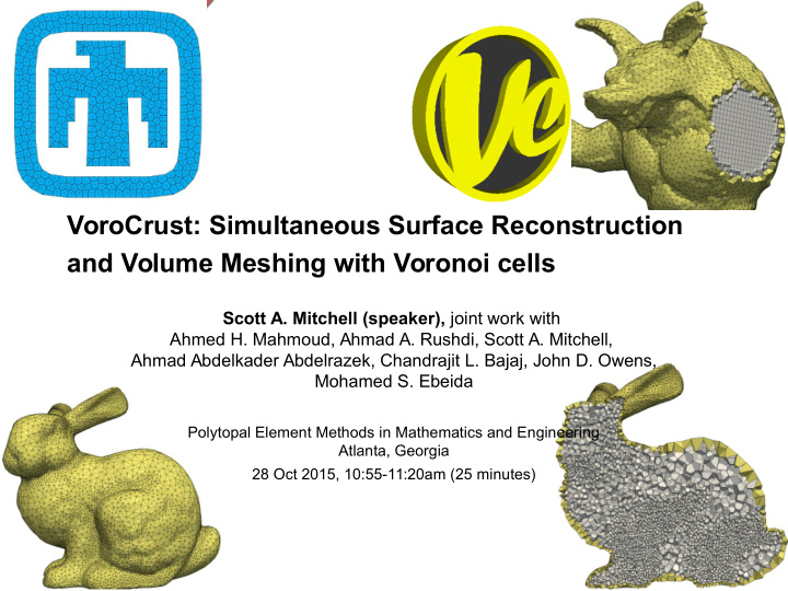 vorocrust simultaneous surface reconstruction and volume