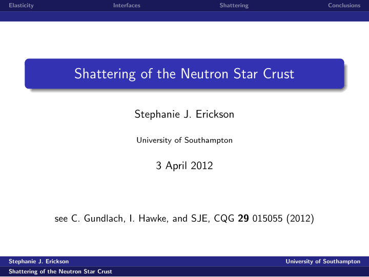 shattering of the neutron star crust