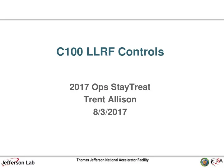 c100 llrf controls