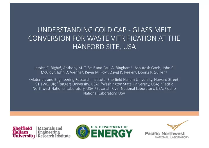 understanding cold cap glass melt conversion for waste