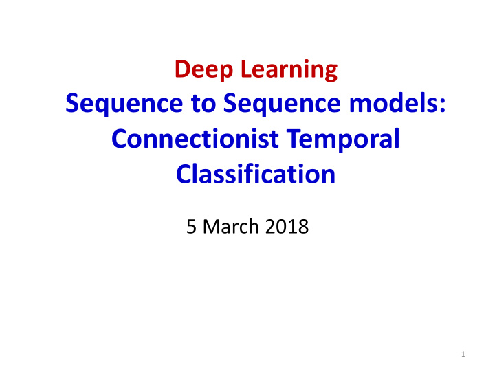 sequence to sequence models