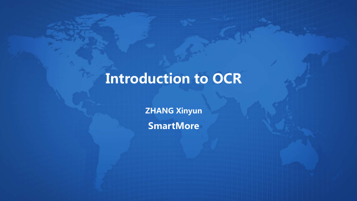 introduction to ocr