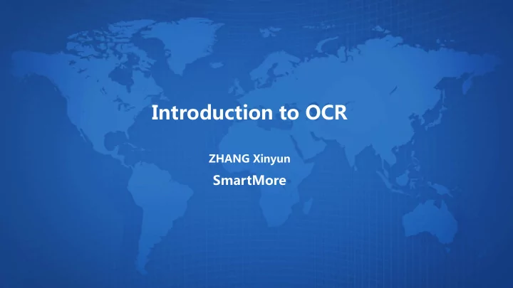 introduction to ocr