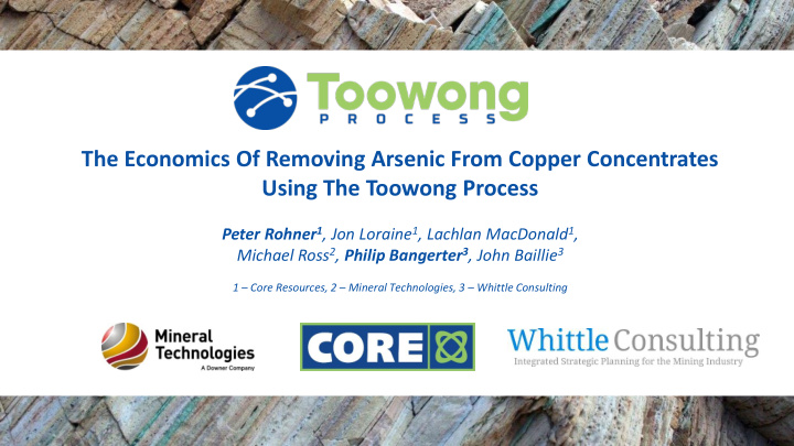 the economics of removing arsenic from copper