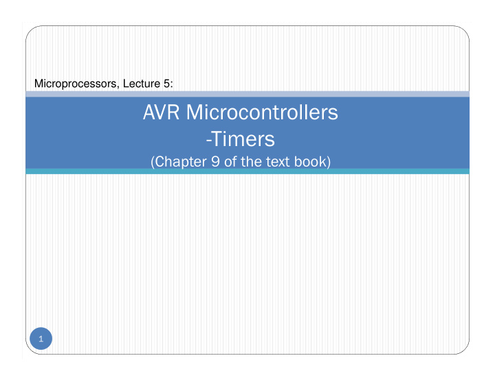 avr microcontrollers timers