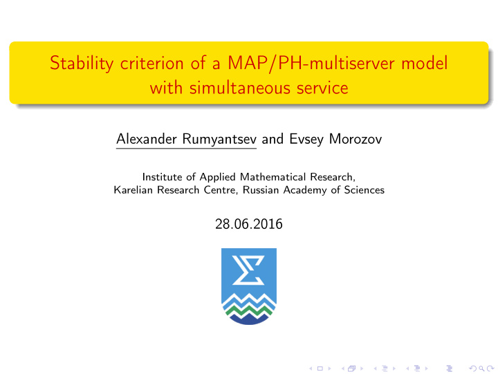 stability criterion of a map ph multiserver model with