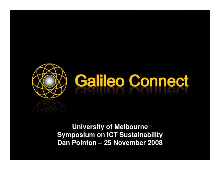 university of melbourne symposium on ict sustainability