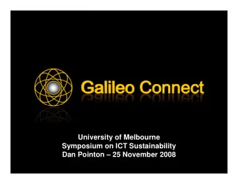 University of Melbourne  Symposium on ICT Sustainability  Dan Pointon  25 November 2008