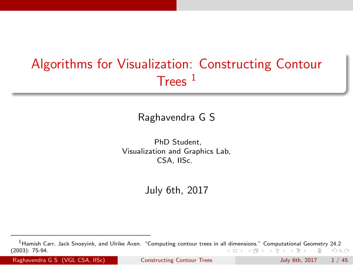 algorithms for visualization constructing contour