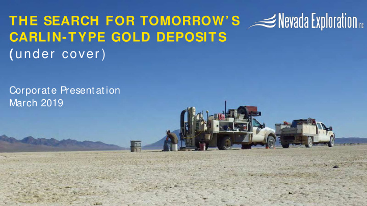 the search for tomorrow s carlin type gold deposits