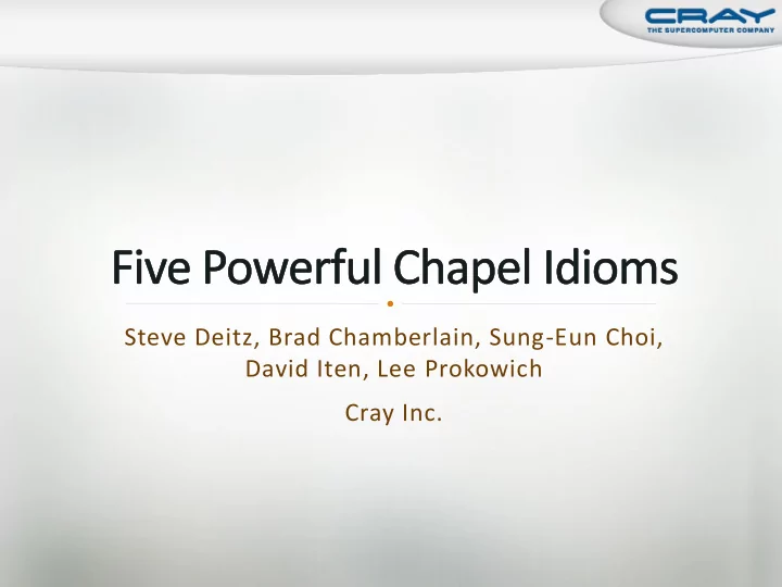 steve deitz brad chamberlain sung eun choi david iten lee