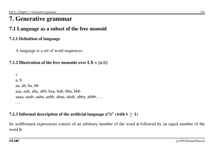 7 generative grammar